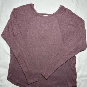 SO Junior's Dusty Purple Long Sleeve Top with strappy back